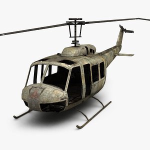 Damaged Bell UH-1