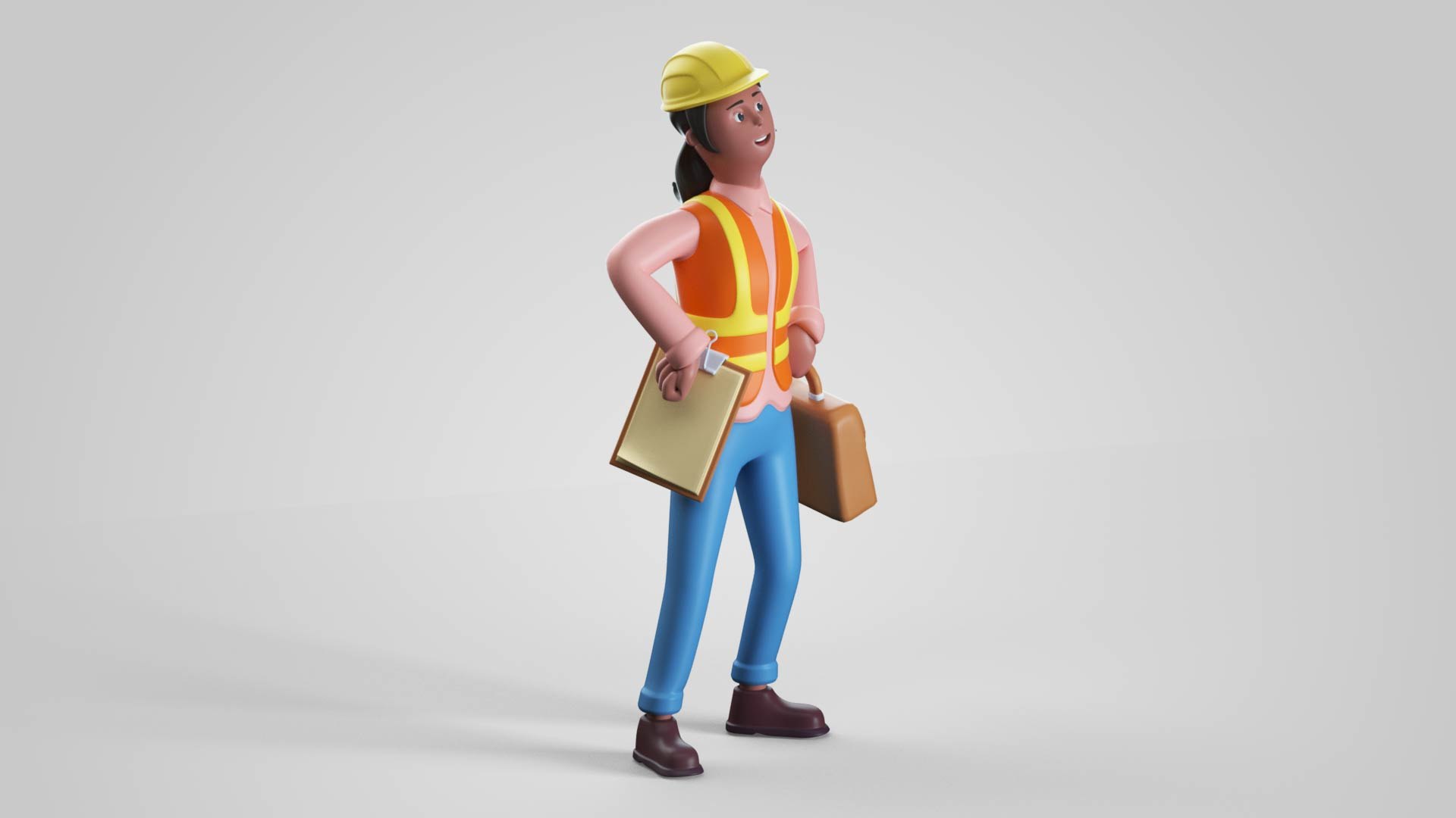 Cartoon Woman Engineer - Rigged 3D model - TurboSquid 1998567