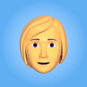 3D model woman head icon