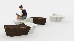 3D Modern Outdoor Bench model