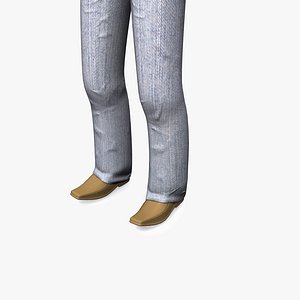 3d human leg rigged model