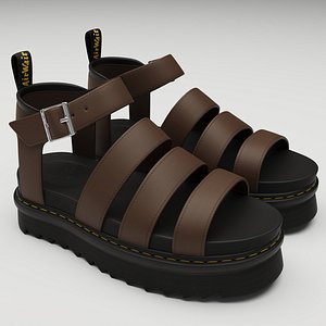 3D Blaire Hydro Leather Strap Sandals Dr Martens brown