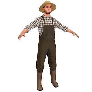 farmer man straw 3D