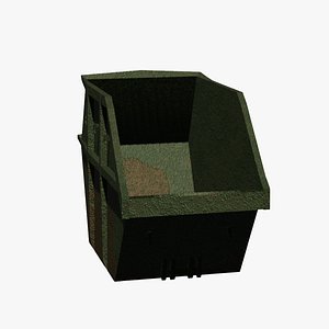 Large Industrial Dumpster 3D Model - Rusty Textured - Game Ready model