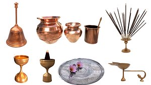 3D dhoop bell stick handle ghee lamp and collections
