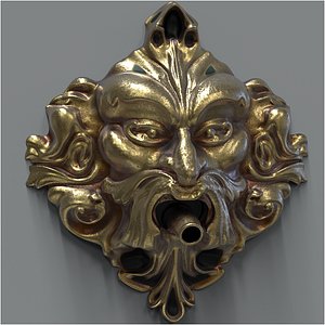 Ornate Face Fountain Sculpture