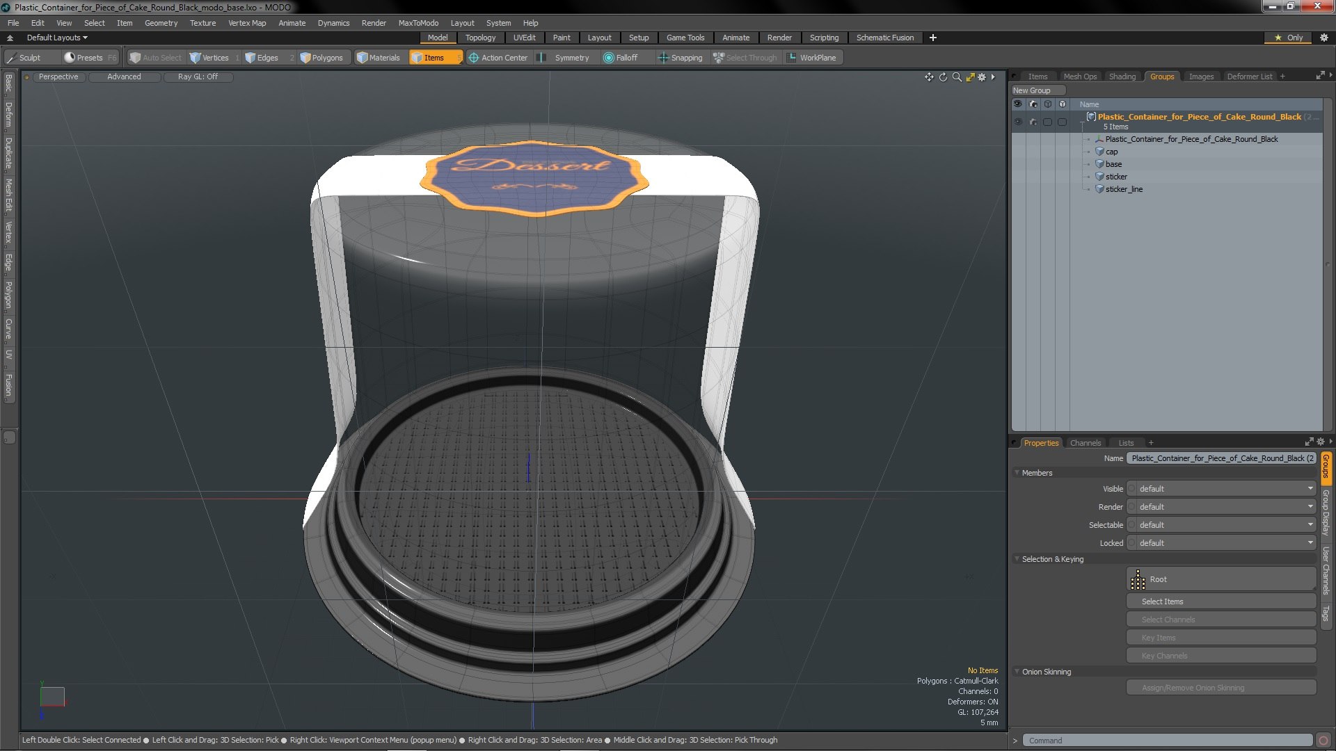 Plastic Container For Piece Of Cake Round Black 3D - TurboSquid 1985299