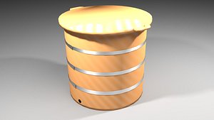 Wooden Water Tank 1 3D model