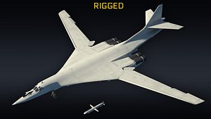 tu-160 bomber supersonic 3D model