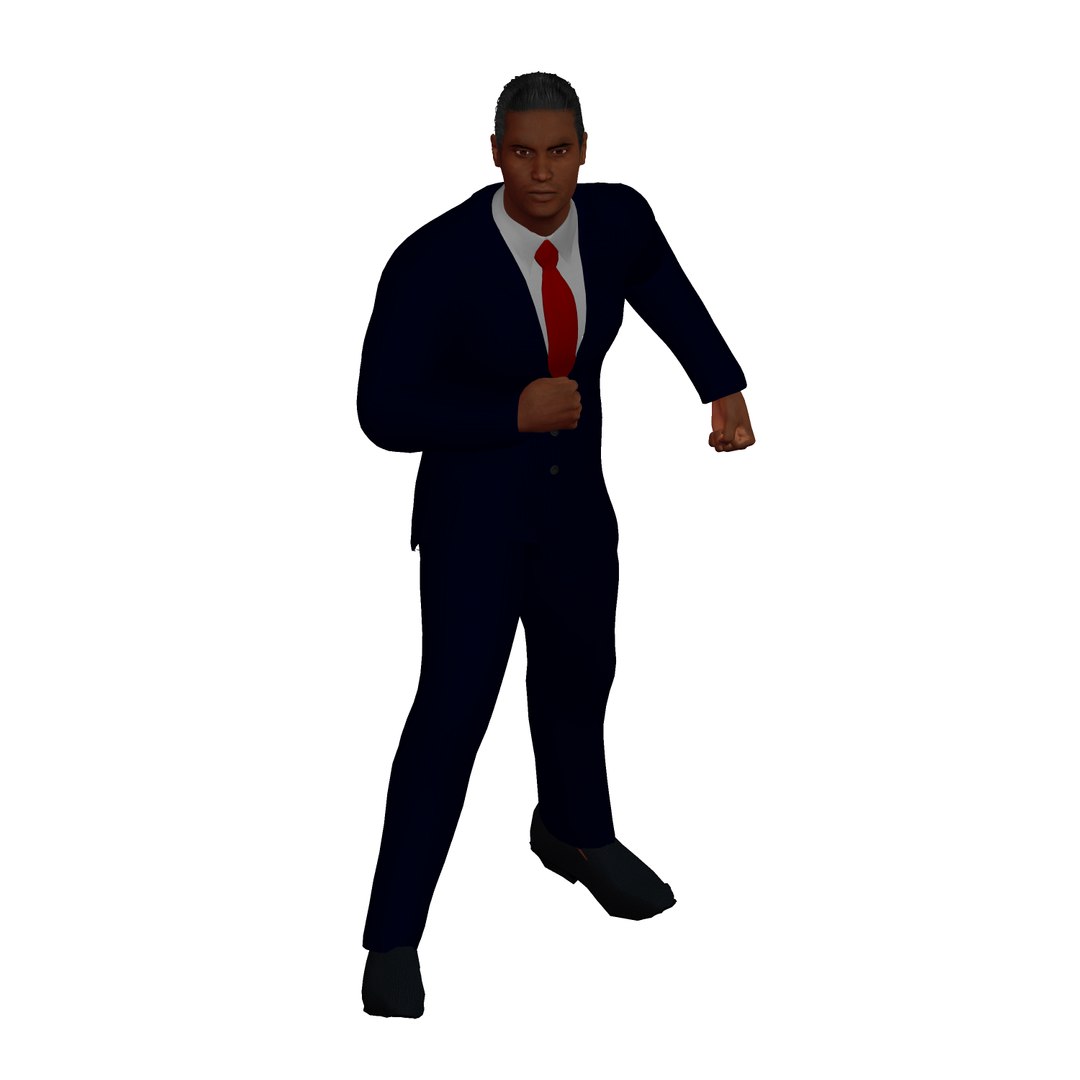 Black businessman navy blue model - TurboSquid 1664345