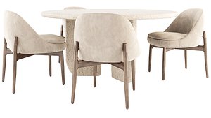 Sendai Chairs and Italo Table 3D model