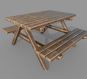 Wooden Picnic Table PBR - 1