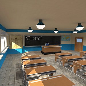 highschool classroom 3D model