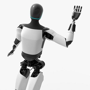 Artificial Intelligence Humanoid Robot Dancing Animated Rigged For Blender 3D model