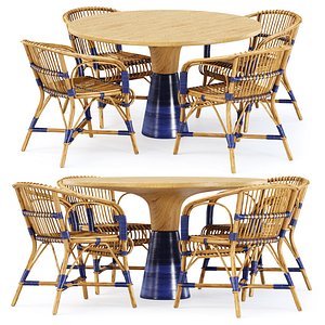 Outdoor garden furniture set v07 3D model