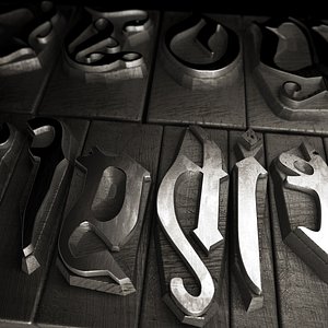 gutenberg fonts 3d max