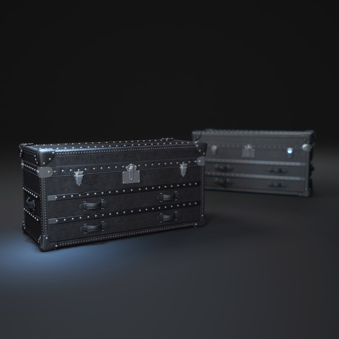 Mayfair-steamer-trunk-low-chest 3d Max