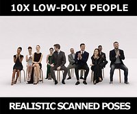 10x LOW POLY ELEGANT CASUAL PEOPLE AUDIENCE VOL01 CROWD