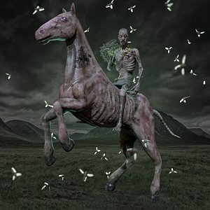 undead horse rider character monster model