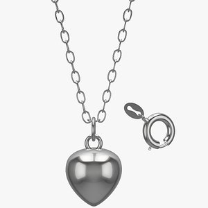 Heart pendant Necklace Silver Sterling