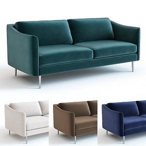 3D west elm sloane velvet model