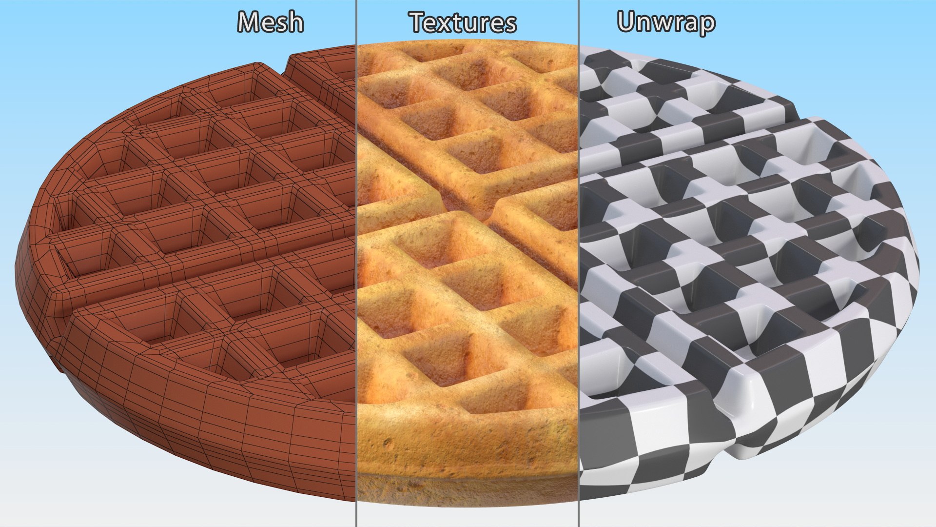 3D Round Waffle https://p.turbosquid.com/ts-thumb/41/5RDqij/dn/roundwaffle3dmodel012/jpg/1674596095/1920x1080/fit_q87/c6a48be36860035bd016df24aa4a763959443b6e/roundwaffle3dmodel012.jpg