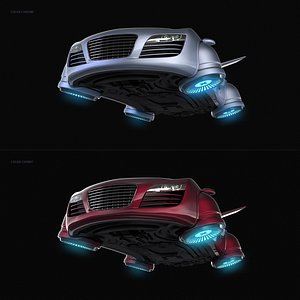 3D sci-fi hover car