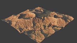 8K Detailed Crater Landscape 3D