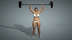 3D Female Sexy Thick Weightlifter model