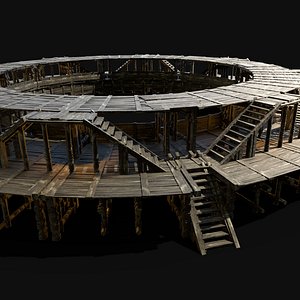 ARENA FIGHT BATTLE WOODEN MEDIEVAL STANDS CONSTRUCTION AAA