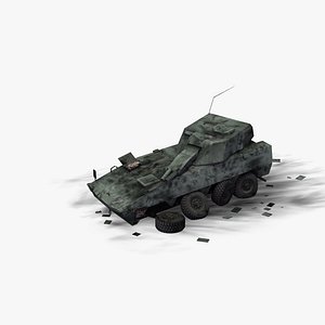 wrecked armored vehicle 3D model