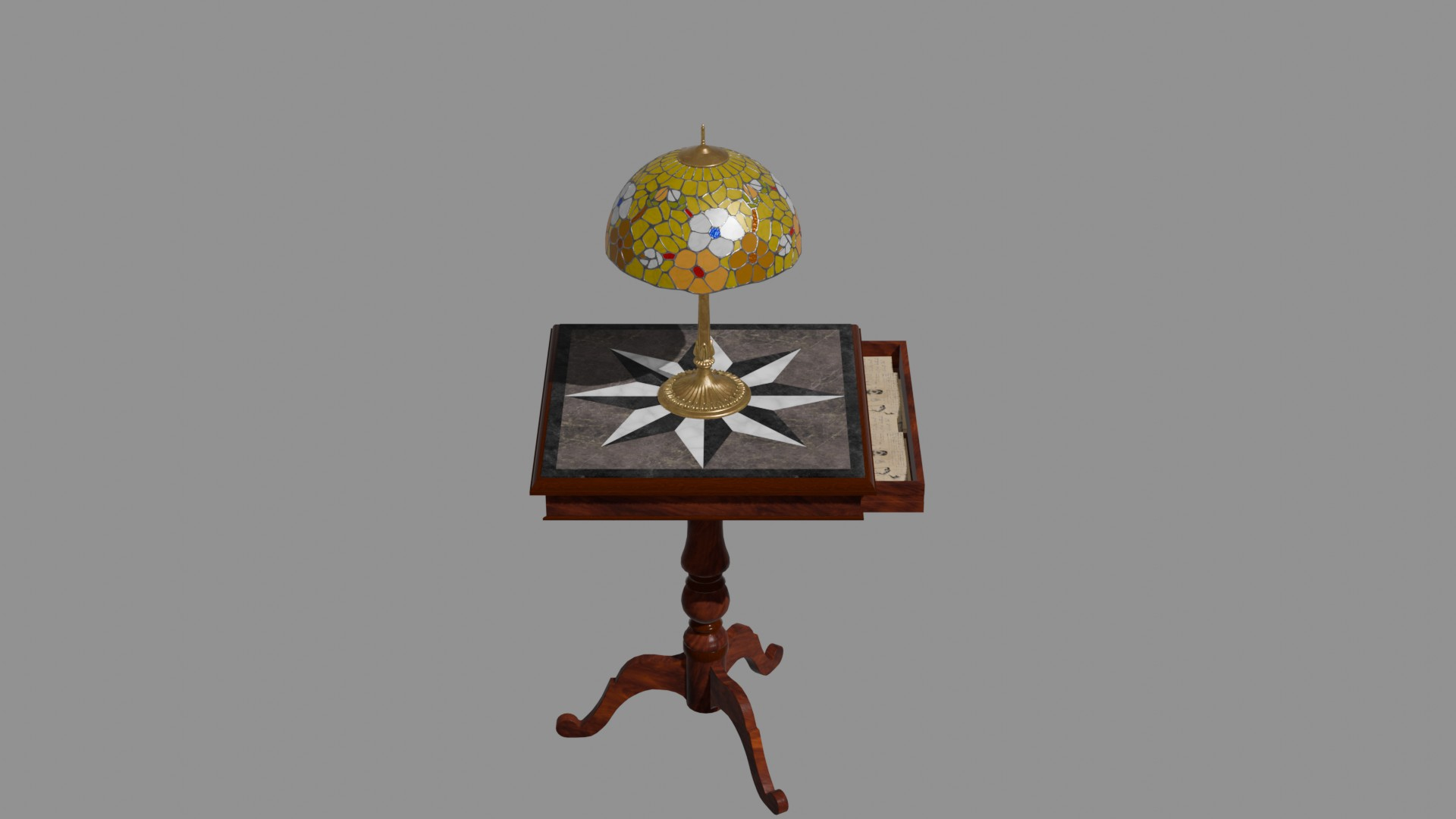 3D Ornate Star Table With Lamp STELLARIS - TurboSquid 2355607