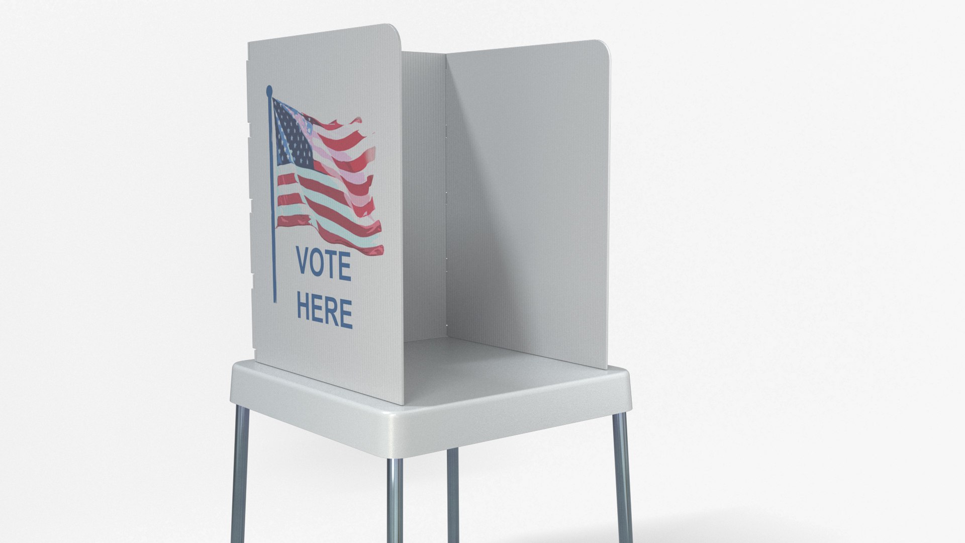 Voting Booth-United States 3D - TurboSquid 2277493
