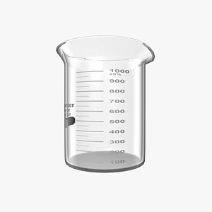 3d model of laboratory beakers
