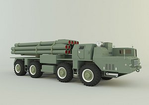 3D RZSO Smerch Russian Defense 3D model
