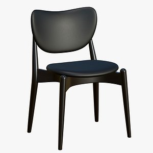 Wooden Chair Modern Black 3D