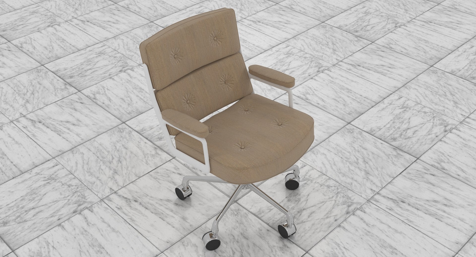 Eames Executive Chair White Frame Sandy Fabric 3D Model - TurboSquid ...