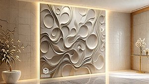 modern panel wall decor set wall relief mural CNC 136 3D model