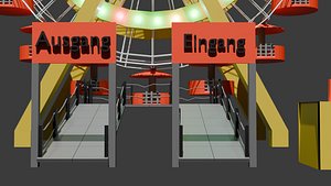 Giant Ferris Wheel 3D Model High-Quality Low Poly Animation-Ready 3D model