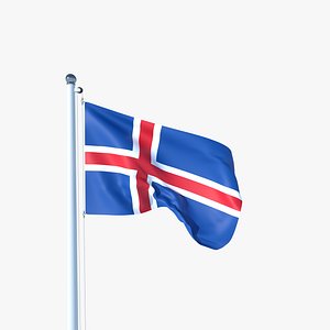 3D model Animated Flag of Iceland
