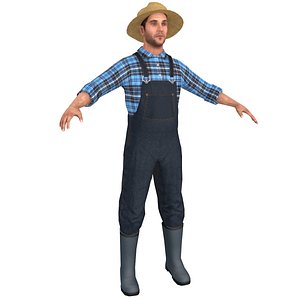 farmer man straw model