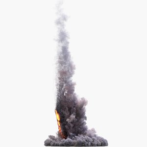 3D VDB  Slanted Rocket Engine Landing With pre-render