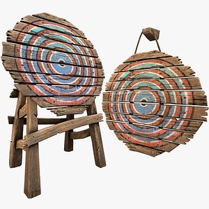 Medieval Wooden Target Weapon Armory Furniture
