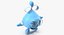 Water Droplet Cartoon Lady Character Rigged 3D Model
