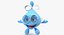 Water Droplet Cartoon Lady Character Rigged 3D Model