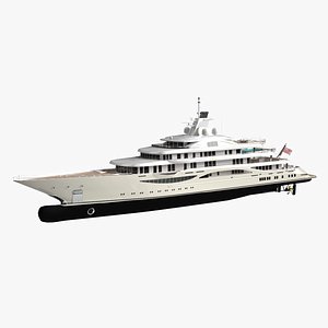 3D Alaiya Superyacht Night Scene model