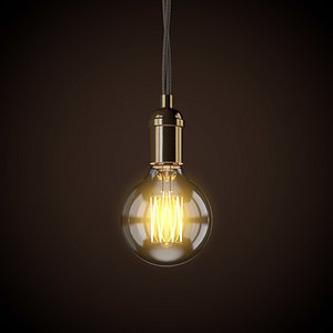 3D vintage light bulb model