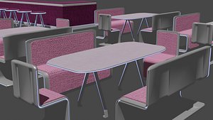 a set of furniture for a cafe and bar 3D model