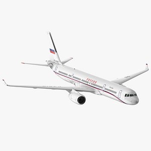 3D Tupolev Tu-214 Russian Government Airliner Flight