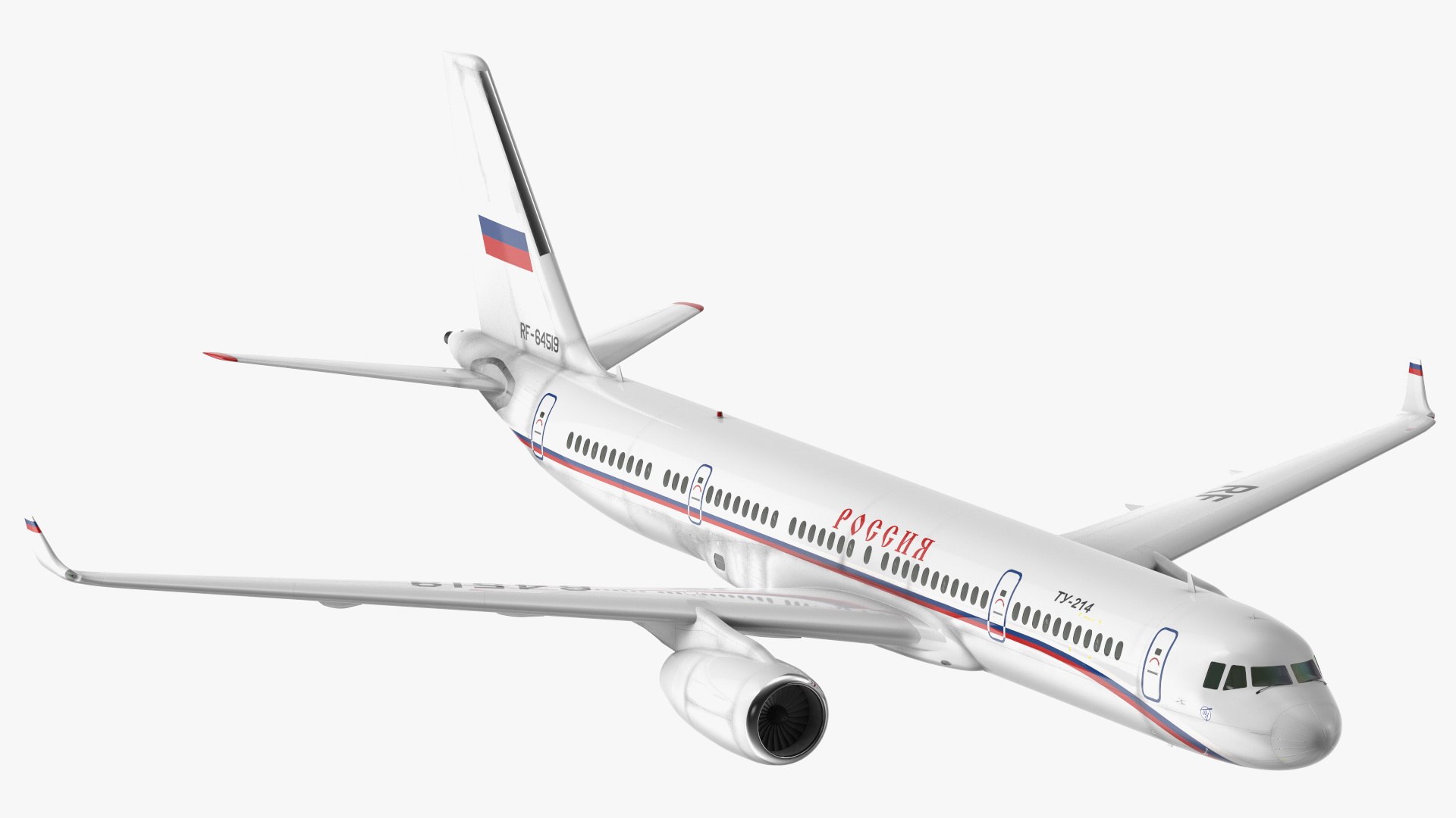 Tupolev Tu-214 Russian Government Airliner Flight 3D model preview